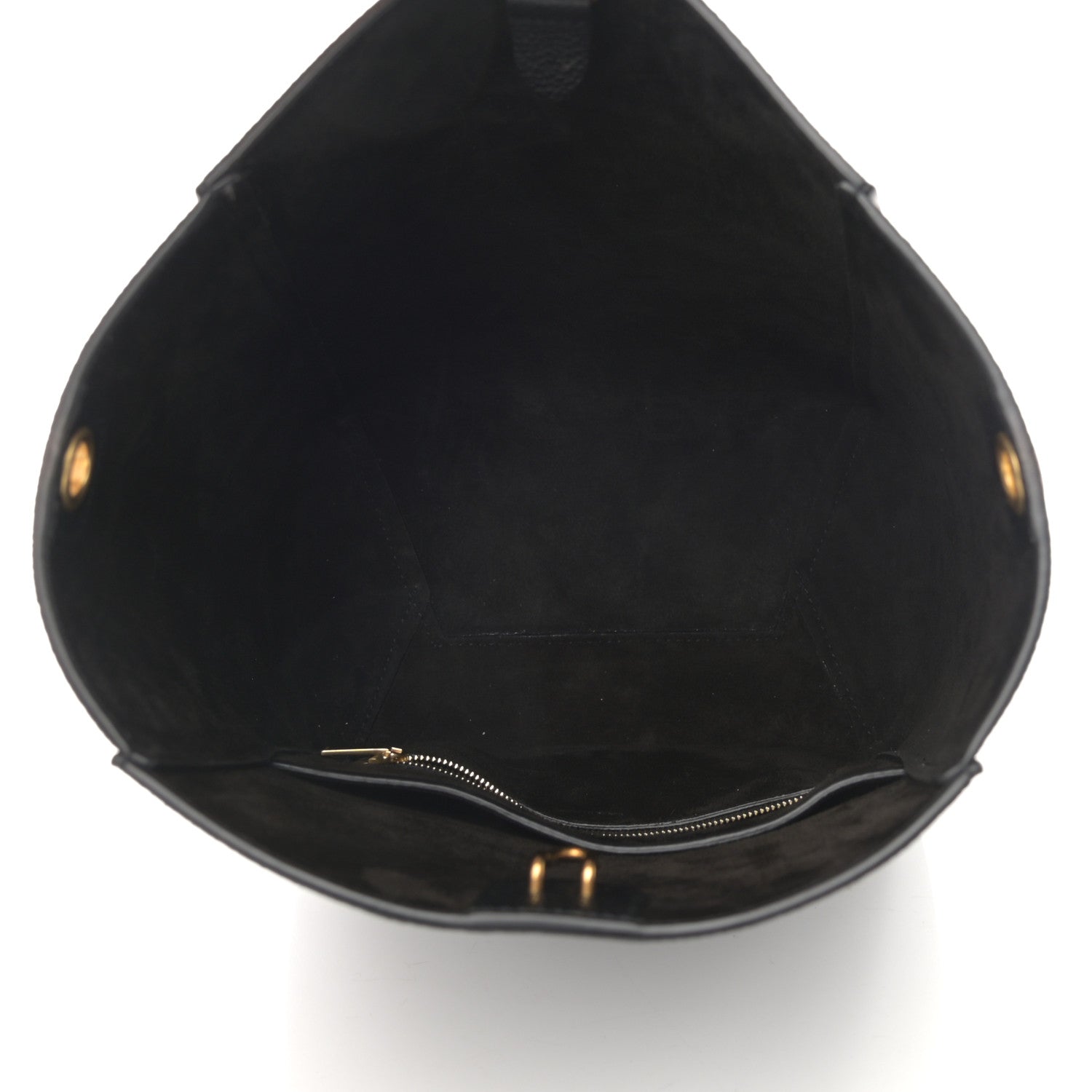 Celine Soft Grained Calfskin Small Sangle Bucket Bag Black 5 of 11