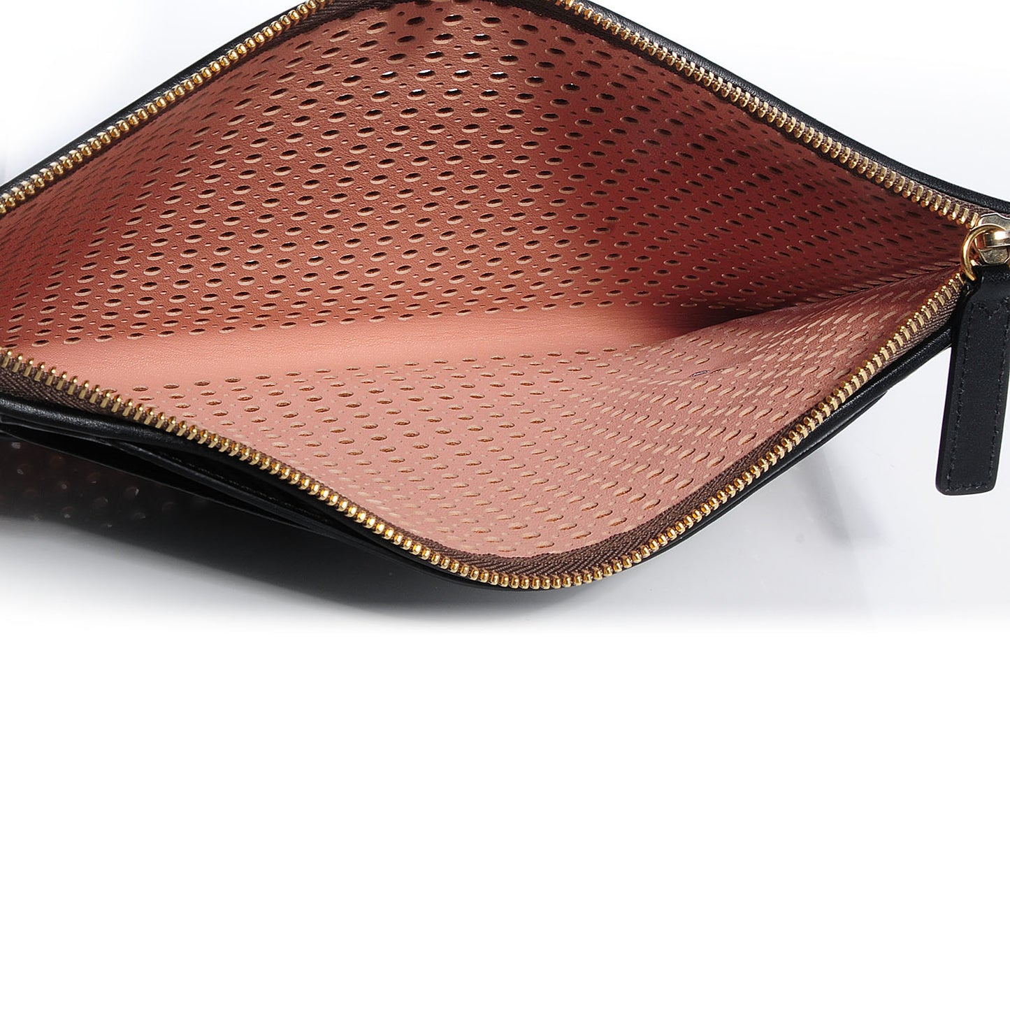 Perforated Goatskin Large Alice Clutch Anchor Grey
