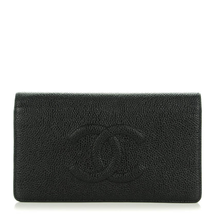 Chanel Caviar Timeless CC Yen Wallet Black 1 of 8
