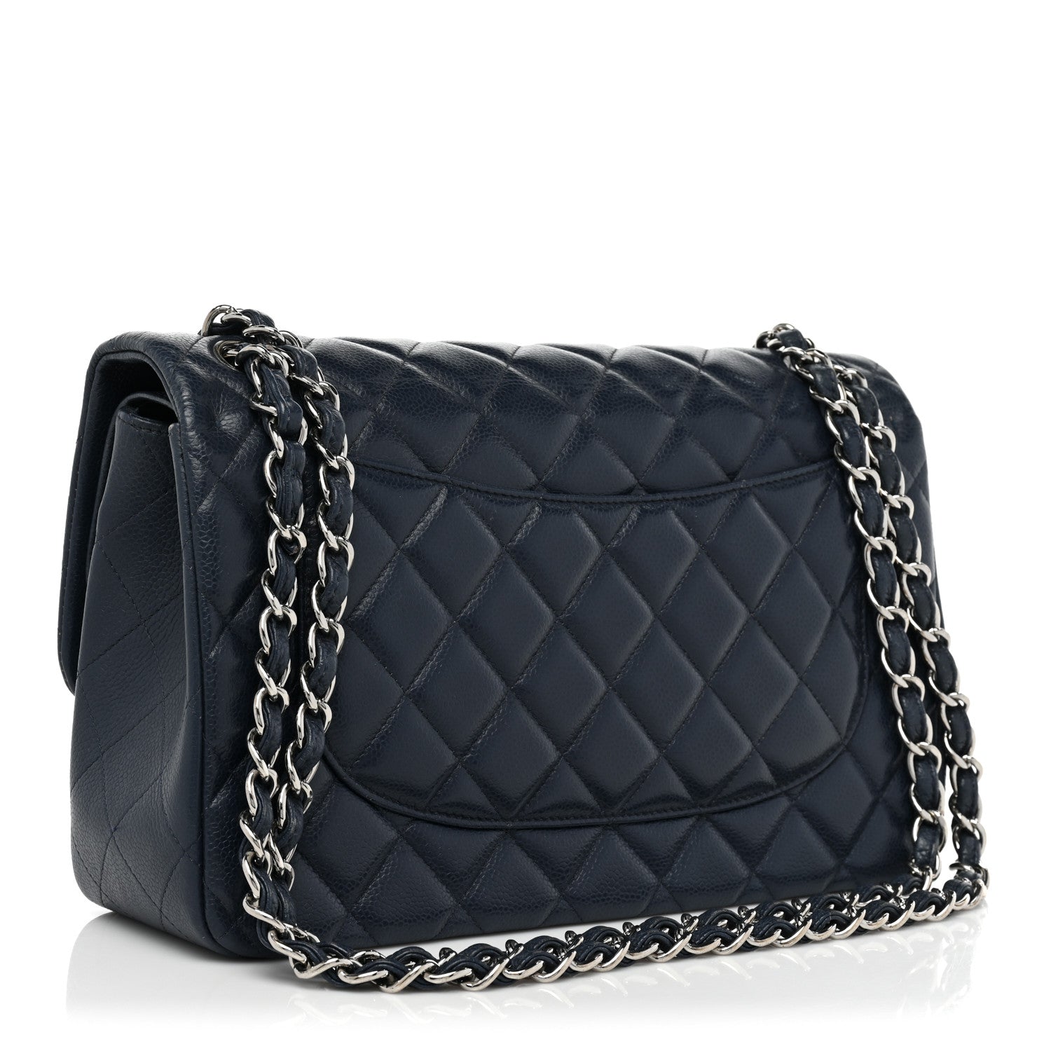 Chanel Caviar Quilted Jumbo Double Flap Navy Blue 3 of 21