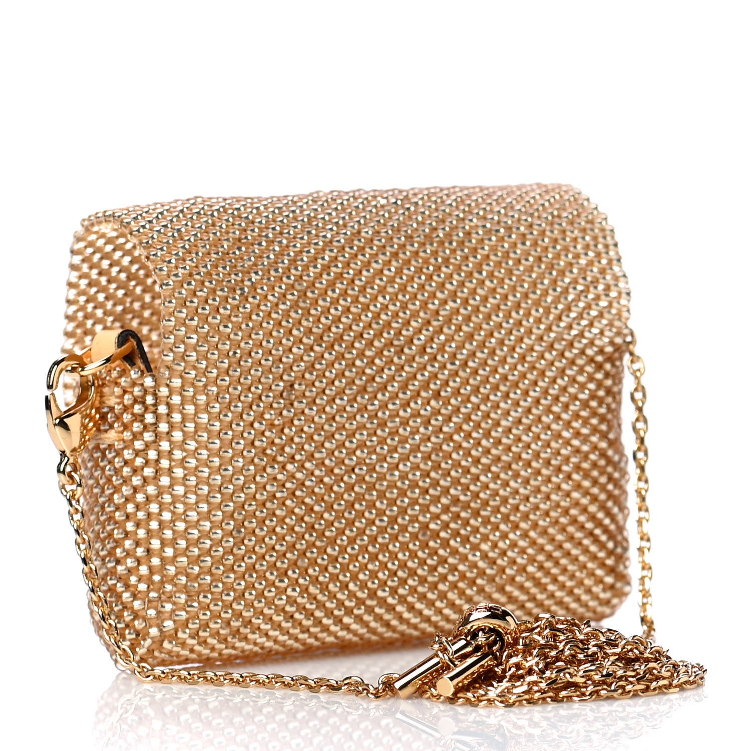 Fendi Glass Vitello King Beaded Mini Pico Baguette Charm Semolino 3 of 13