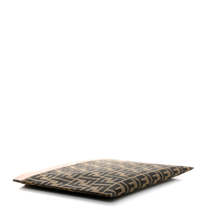 Fendi Vitello King Jacquard FF 1974 Medium Flat Pouch Tobacco Moro Sand 4 of 7