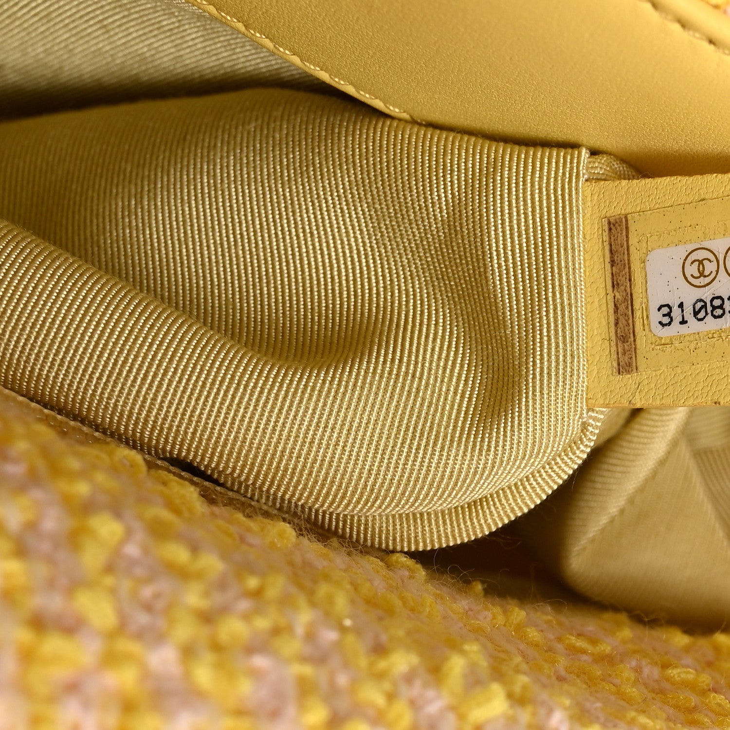 Chanel Tweed Quilted Large Chanel 19 Flap Yellow 7 of 10