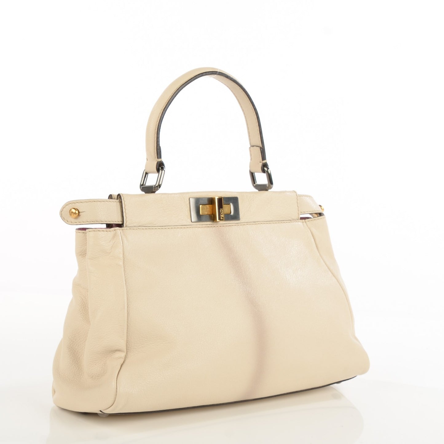 Goatskin Stingray Medium Peekaboo Iconic Satchel White Pink