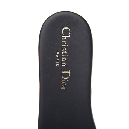 Christian Dior Canvas Embroidered Dway Mules Slide Sandals 38 Deep Blue 6 of 8