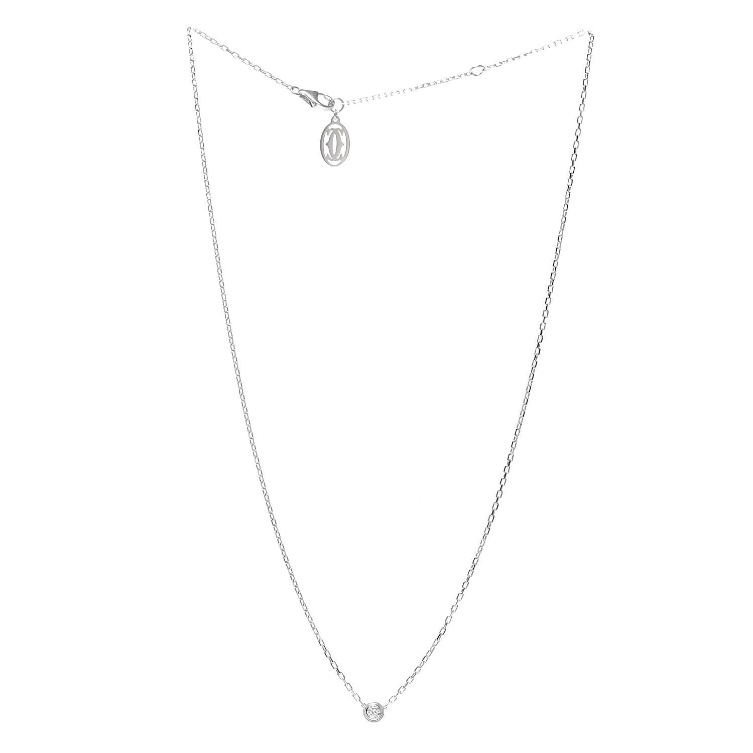 Cartier 18K White Gold Diamond SM D'Amour Pendant Necklace 3 of 5
