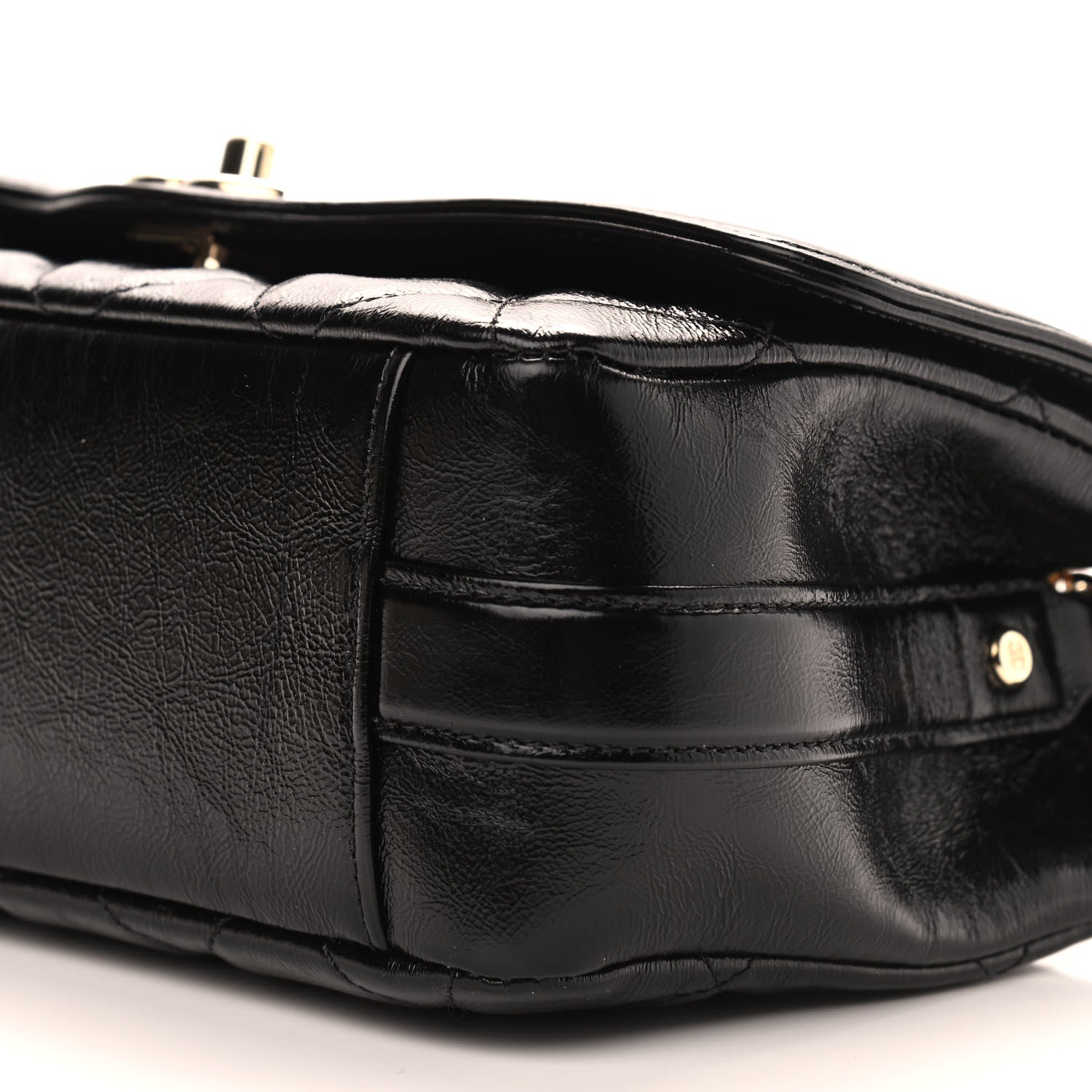 Chanel Crumpled Glazed Lambskin Quilted Small Flap Black 8 of 8