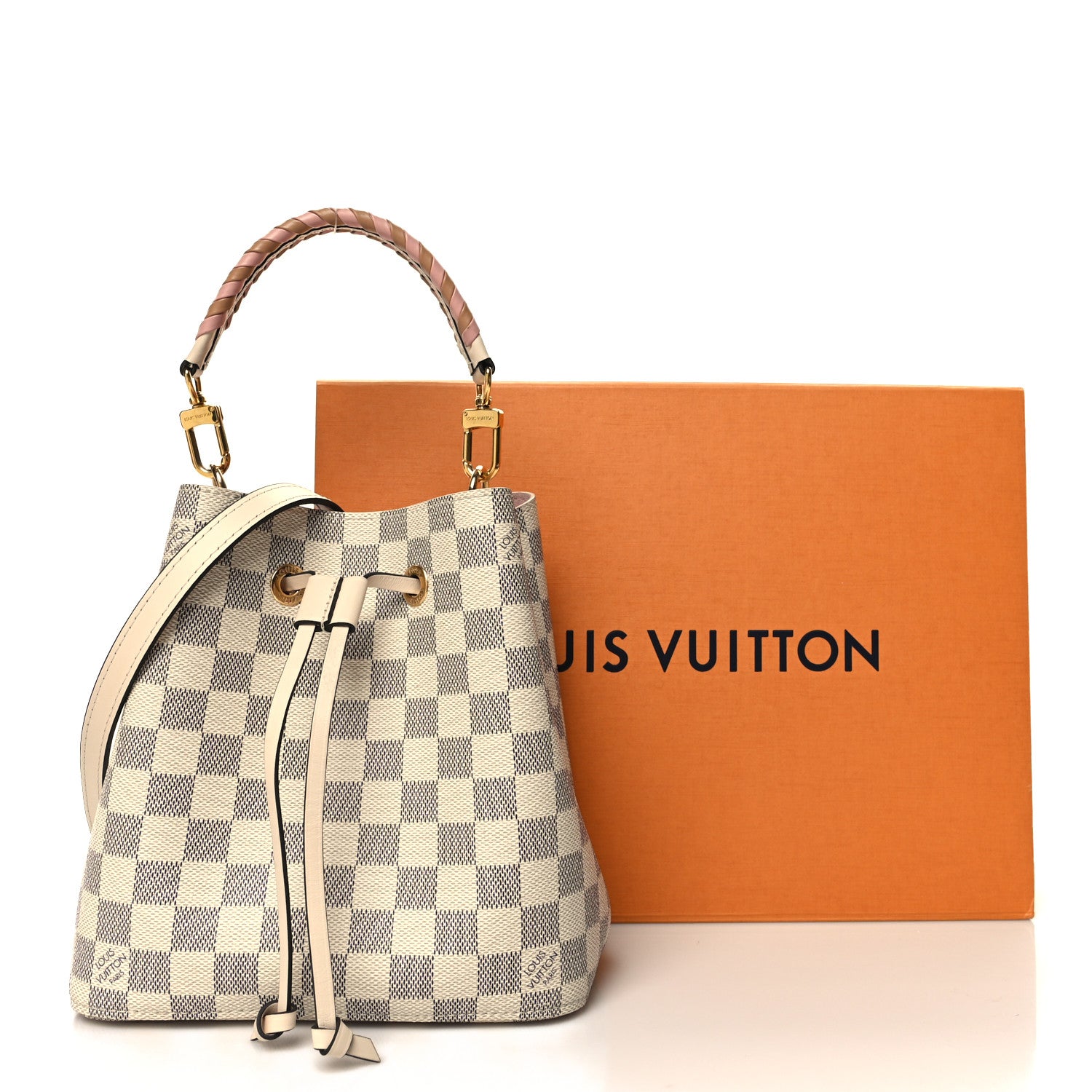 Louis Vuitton Damier Azur Braided Neonoe BB Pink 11 of 11