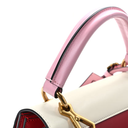 Gucci Calfskin Sylvie Web Small Queen Margaret Top Handle Bag Blue Agata Hibiscus Red Mystic White Sugar Pink 11 of 13