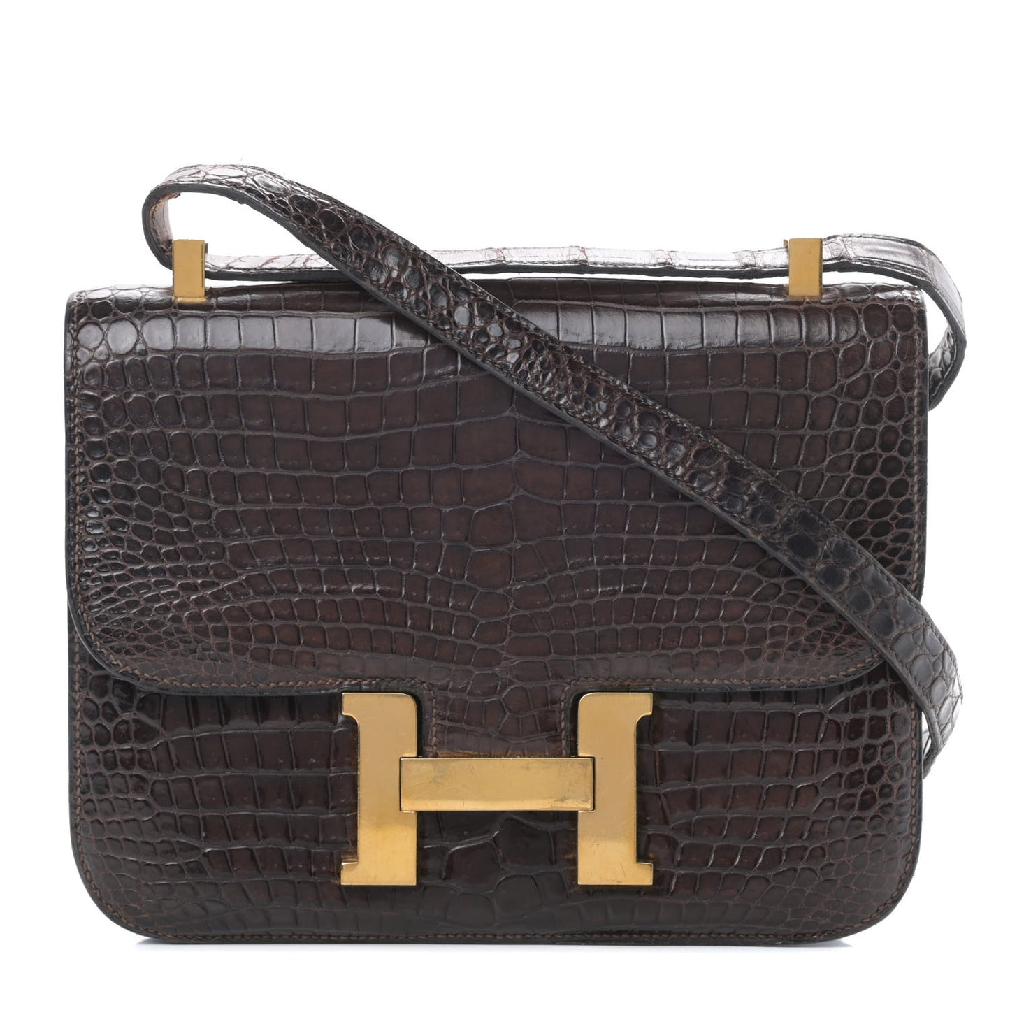 Shiny Porosus Crocodile Constance 23 Chocolate