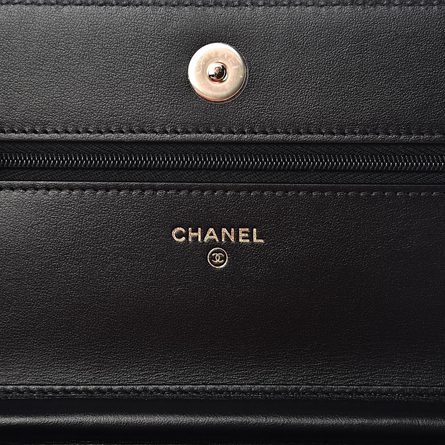Chanel Tweed Quilted Wallet On Chain WOC Black Ecru White 5 of 11