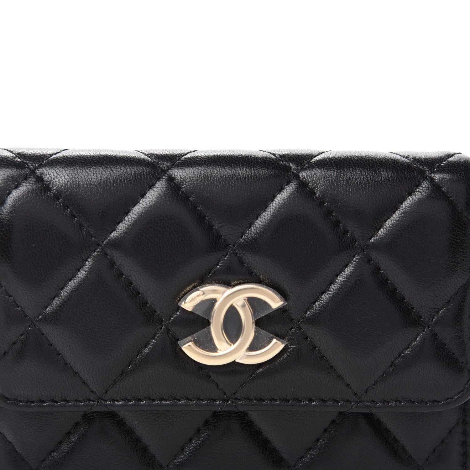Chanel Shiny Lambskin Ribbon Quilted Flap Belt Bag Black 11 of 12