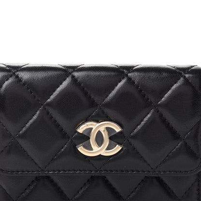 Chanel Shiny Lambskin Ribbon Quilted Flap Belt Bag Black 11 of 12