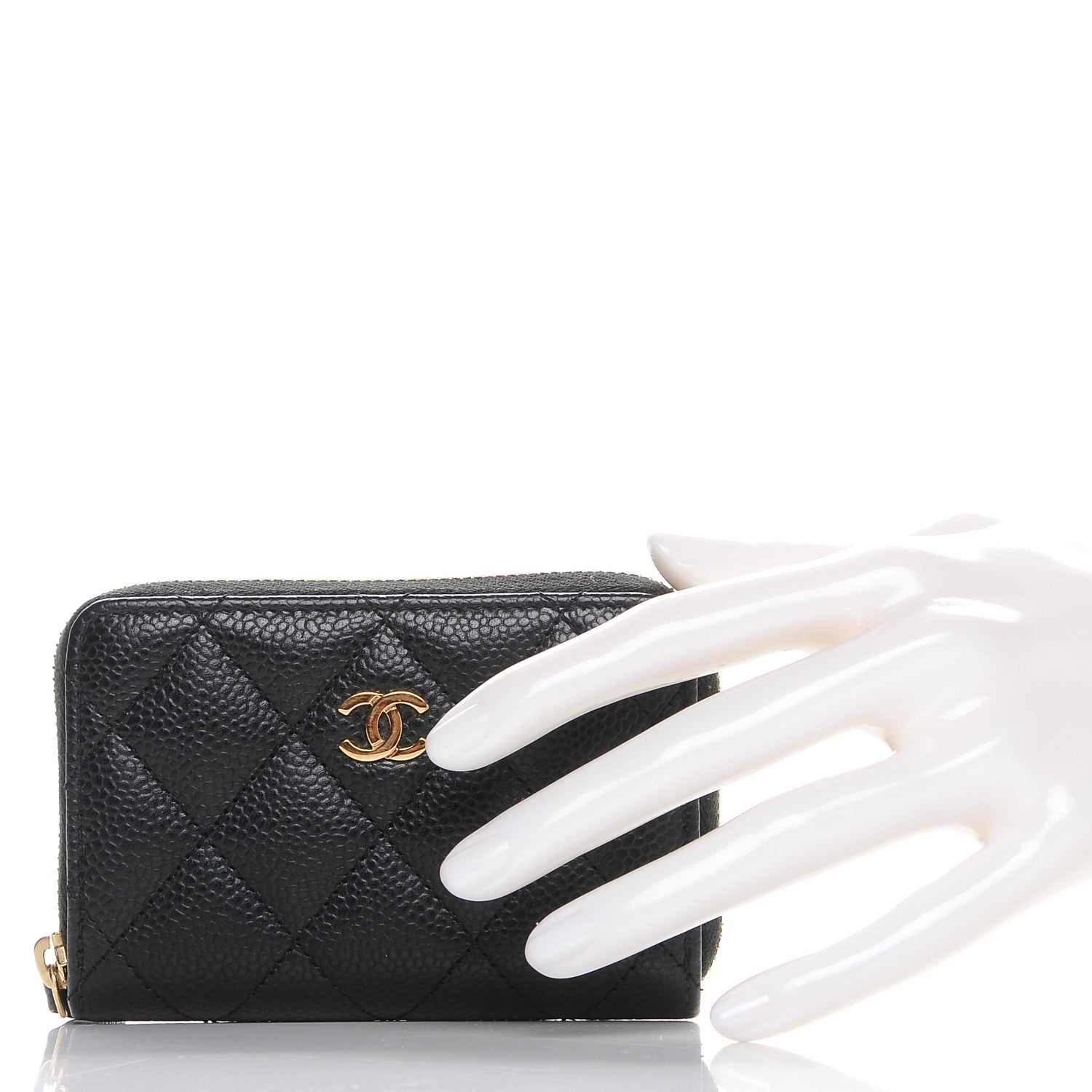 Chanel Caviar Quilted Zip Coin Purse Black 2 of 8