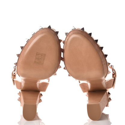 Valentino Garavani Raffia Woven Rockstud 75/125mm Platform Sandals 36 Naturale Rame 5 of 8