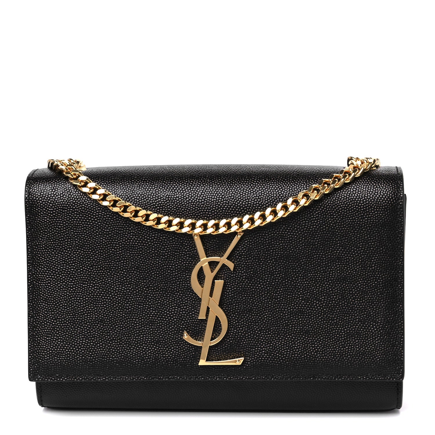 Saint Laurent Grain De Poudre Small Monogram Kate Satchel Black 1 of 11
