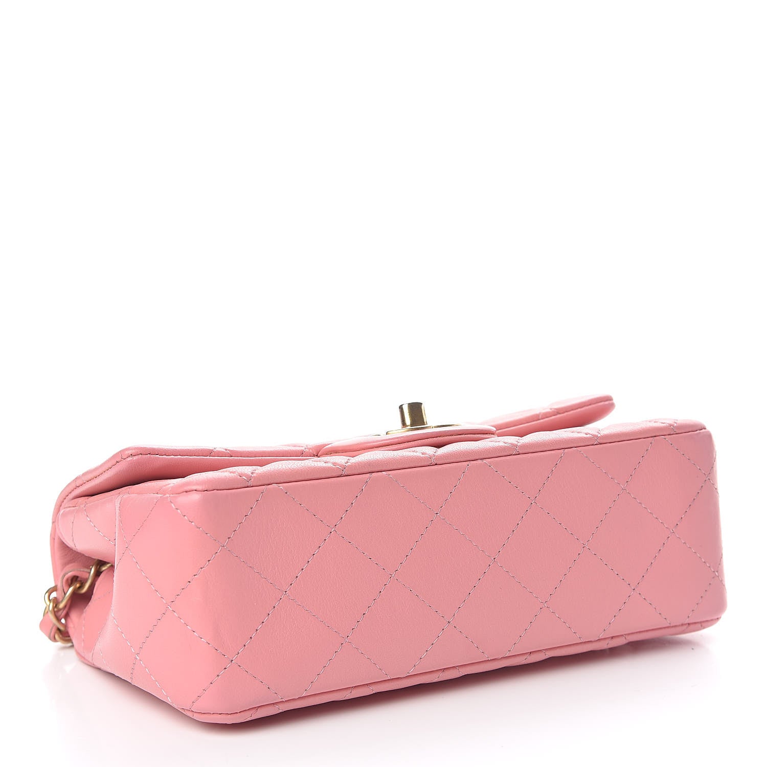 Chanel Lambskin Quilted Mini Rectangular Flap Pink 4 of 12
