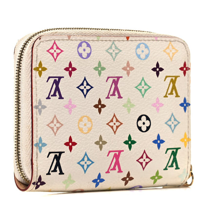 Louis Vuitton Monogram Multicolor Zippy Coin Purse Wallet White 3 of 7