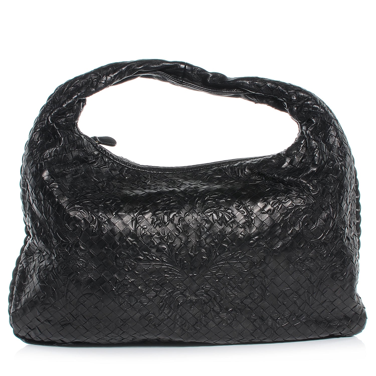 Bottega Veneta Nappa Intrecciato Embossed Medium Veneta Hobo Black 1 of 7