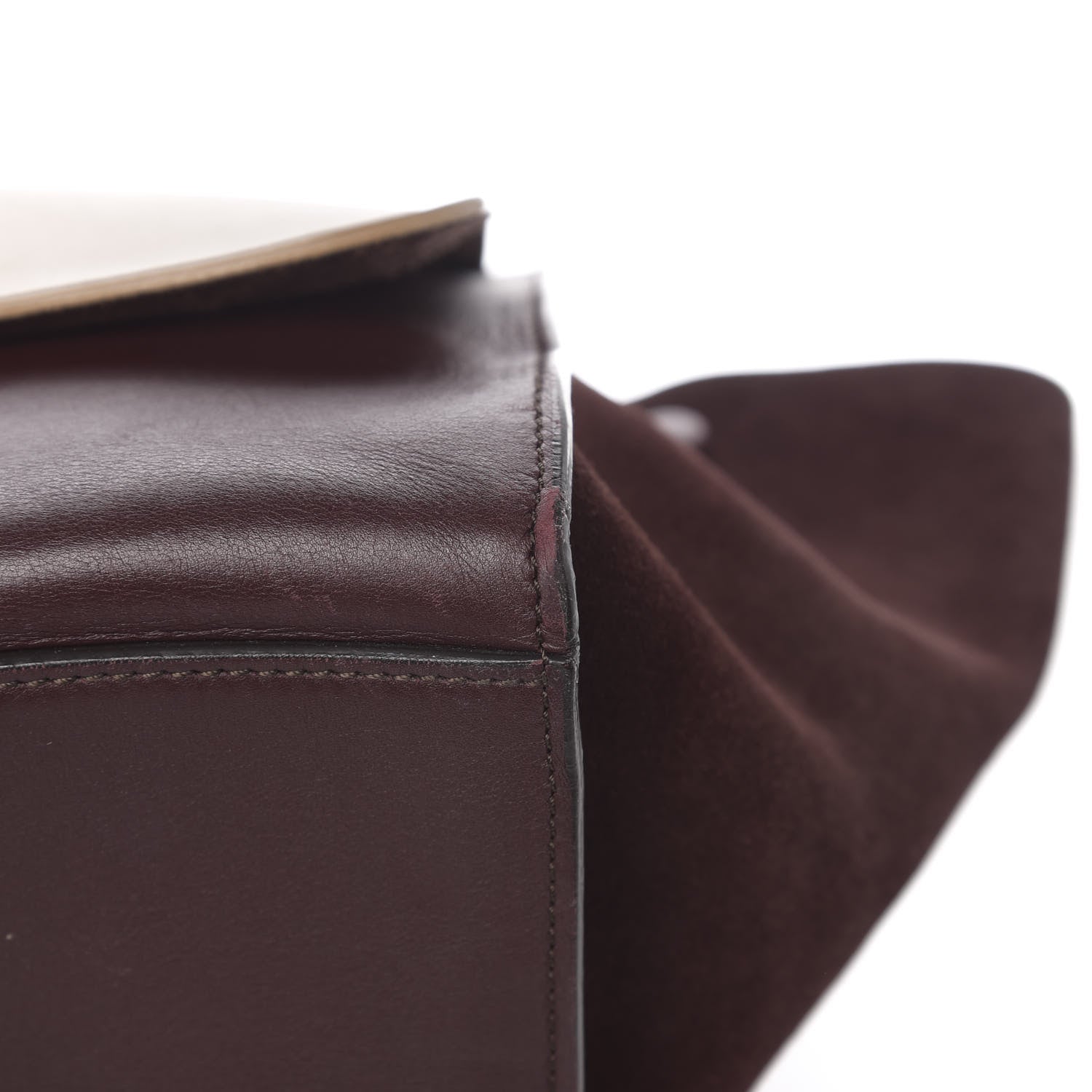 Celine Smooth Calfskin Suede Medium Bi-Color Trapeze Burgundy 9 of 11