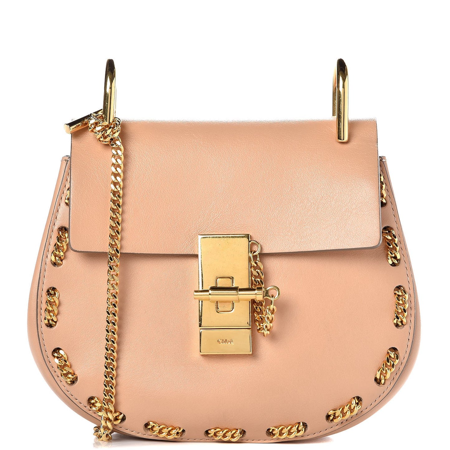 Calfskin Mini Drew Chain Shoulder Bag Blush Nude