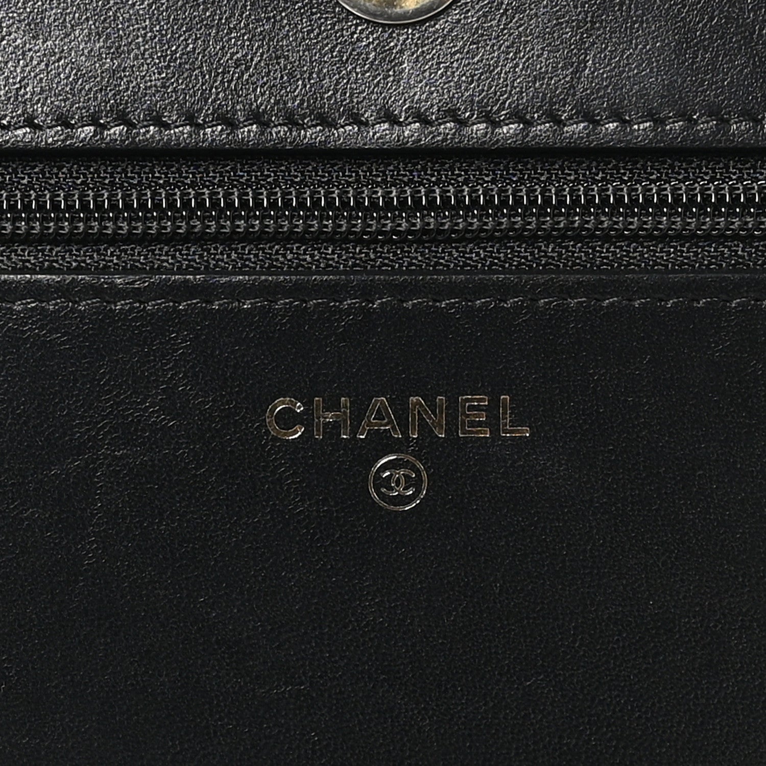 Chanel Lambskin Chevron Boy Wallet On Chain WOC Black 6 of 10
