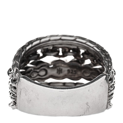 John Hardy Sterling Silver Chain Link Five Band Ring 60 9.25 3 of 4