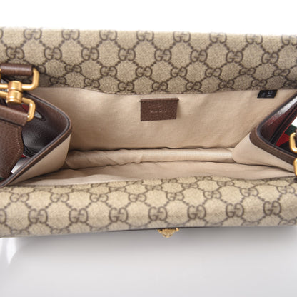 Gucci GG Supreme Monogram Web Neo Vintage Double Flap Messenger Bag Beige New Acero 5 of 7