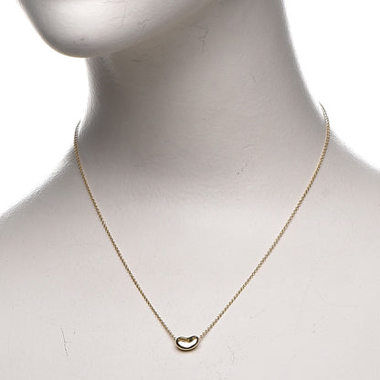 Tiffany 18K Yellow Gold 9mm Elsa Peretti Bean Pendant Necklace 2 of 5