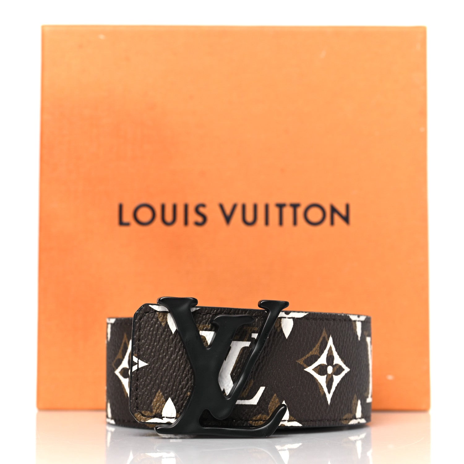 Louis Vuitton Monogram 40mm LV Shape Belt 95 38 Black 8 of 8