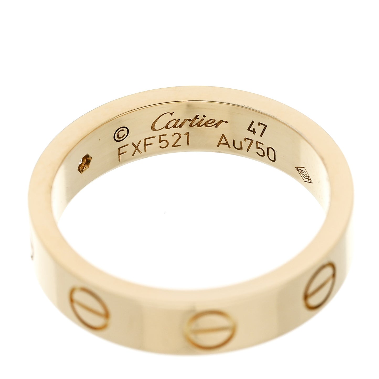 18K Yellow Gold Diamond 4mm LOVE Wedding Band Ring 47 4