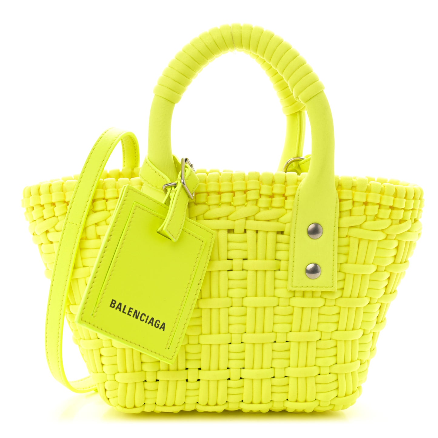 Faux Calfskin XXS Bistro Basket Fluo Yellow