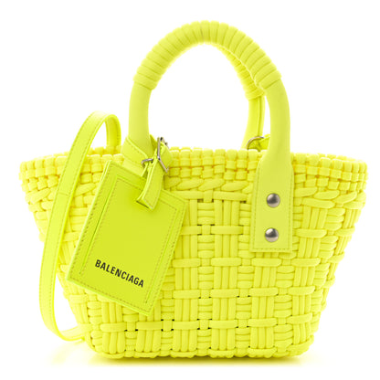 Balenciaga Faux Calfskin XXS Bistro Basket Fluo Yellow 1 of 14