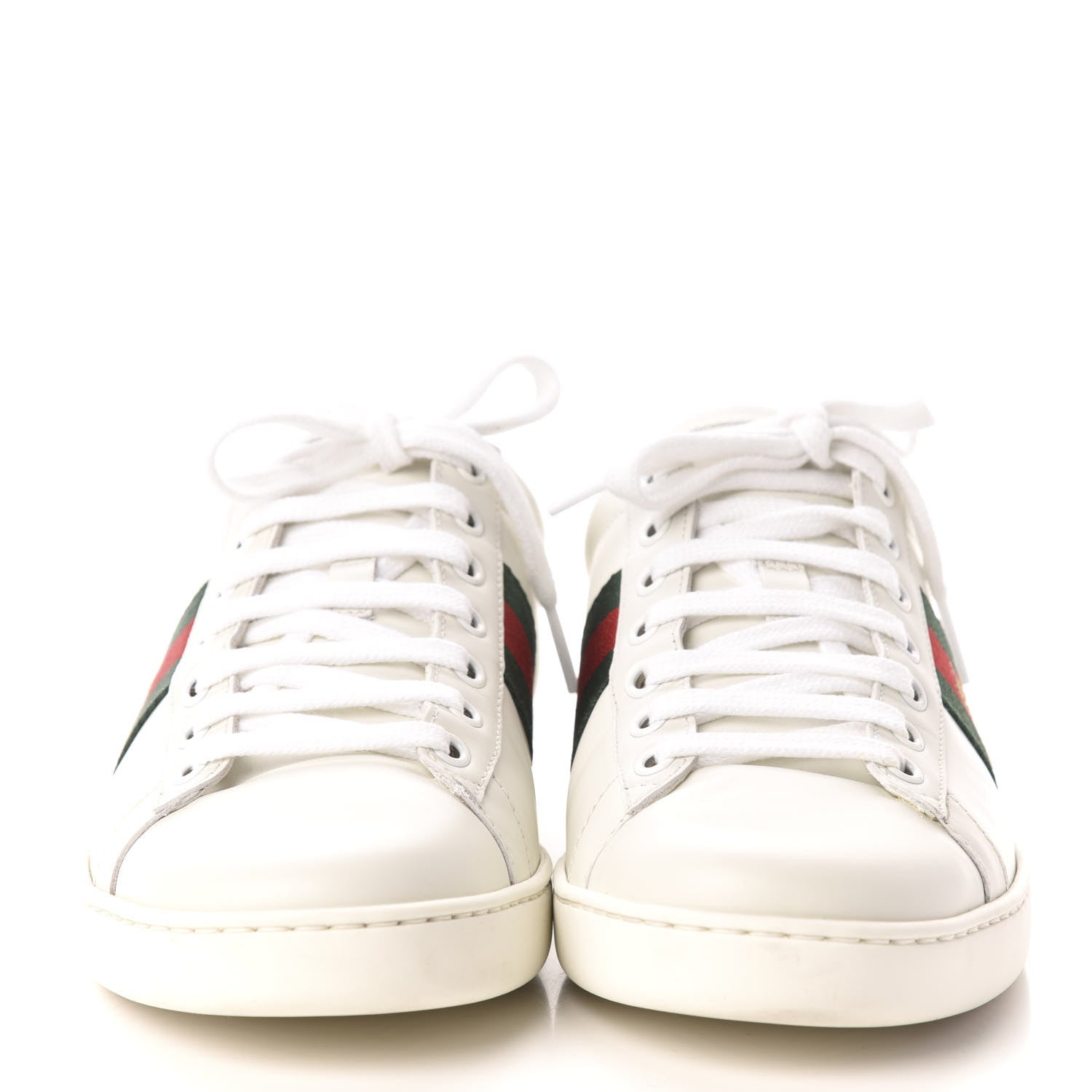 Gucci Calfskin Ayers Bee Embroidered Womens Ace Sneakers 39 White Green 3 of 8