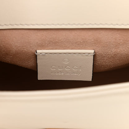 Gucci Calfskin Matelasse Mini GG Marmont Top Handle Shoulder Bag White 6 of 11