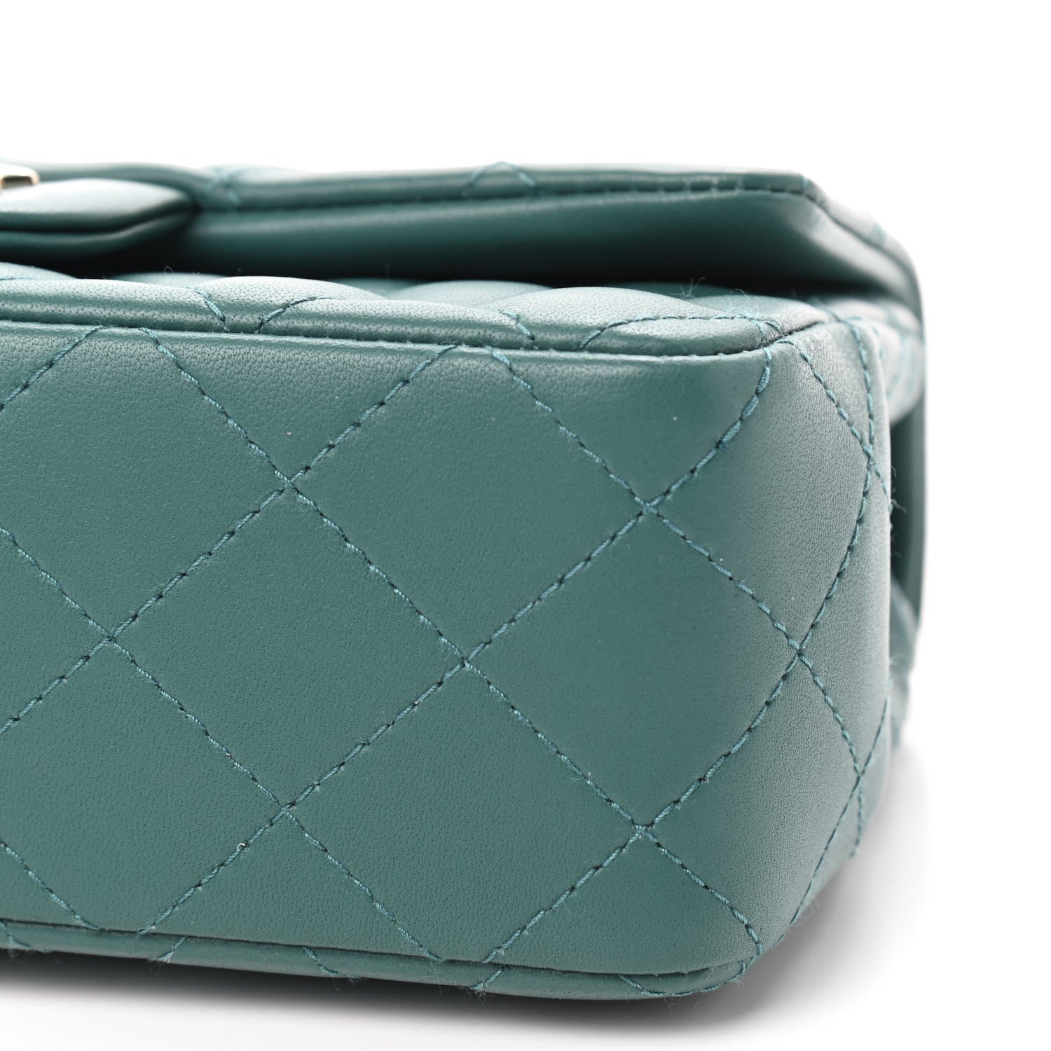 Chanel Lambskin Quilted Mini Rectangular Flap Green 8 of 8