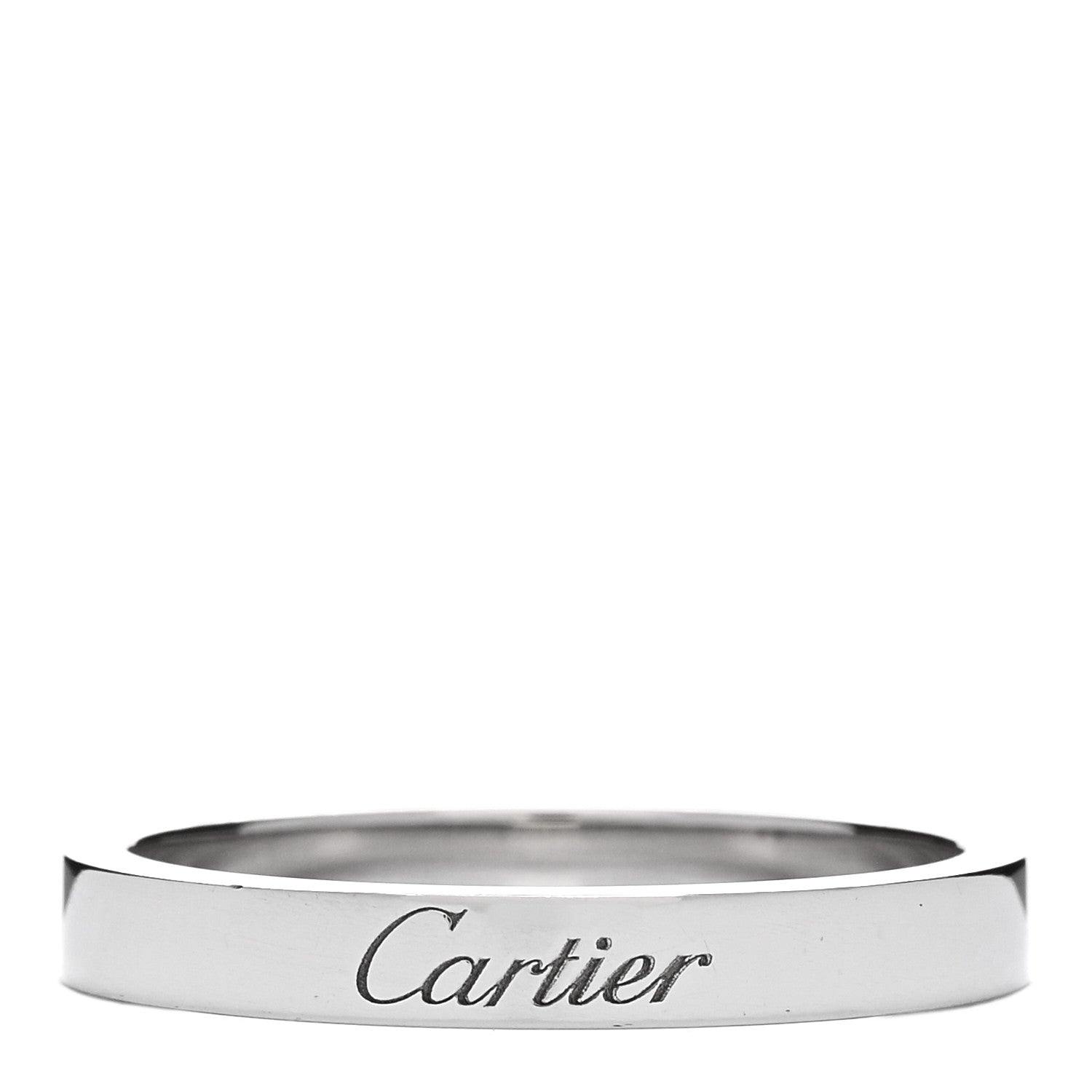 Cartier Platinum 3mm C De Cartier Wedding Band Ring 58 8.5 1 of 4