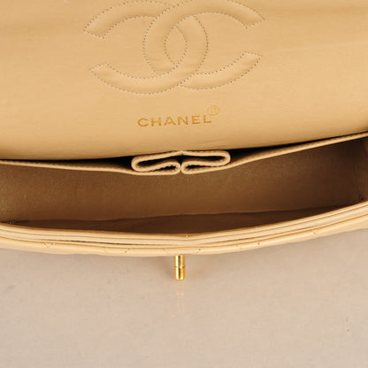 Chanel Lambskin Quilted Medium Double Flap Beige 5 of 10