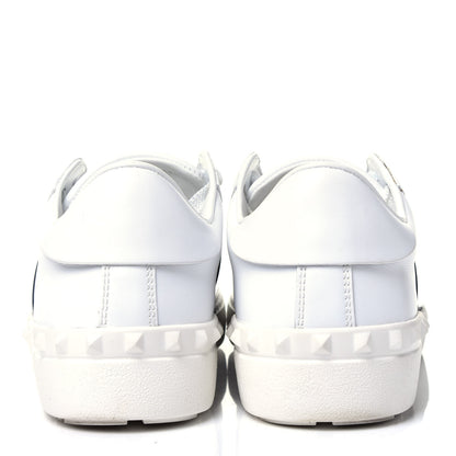 Valentino Garavani Calfskin Patent Rockstud Open Sneakers 38 White Navy 5 of 9