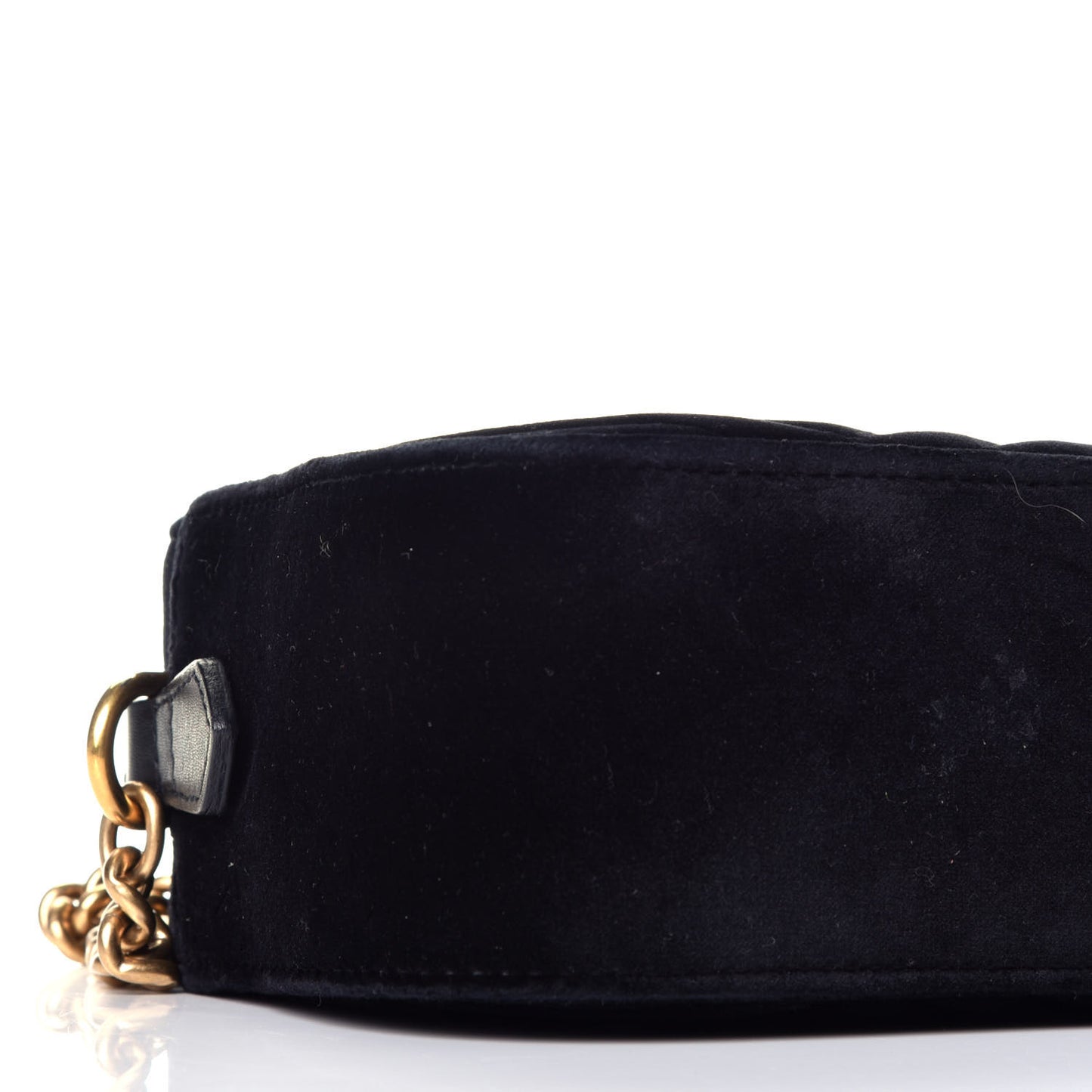 Velvet Matelasse Small GG Marmont Chain Shoulder Bag Black