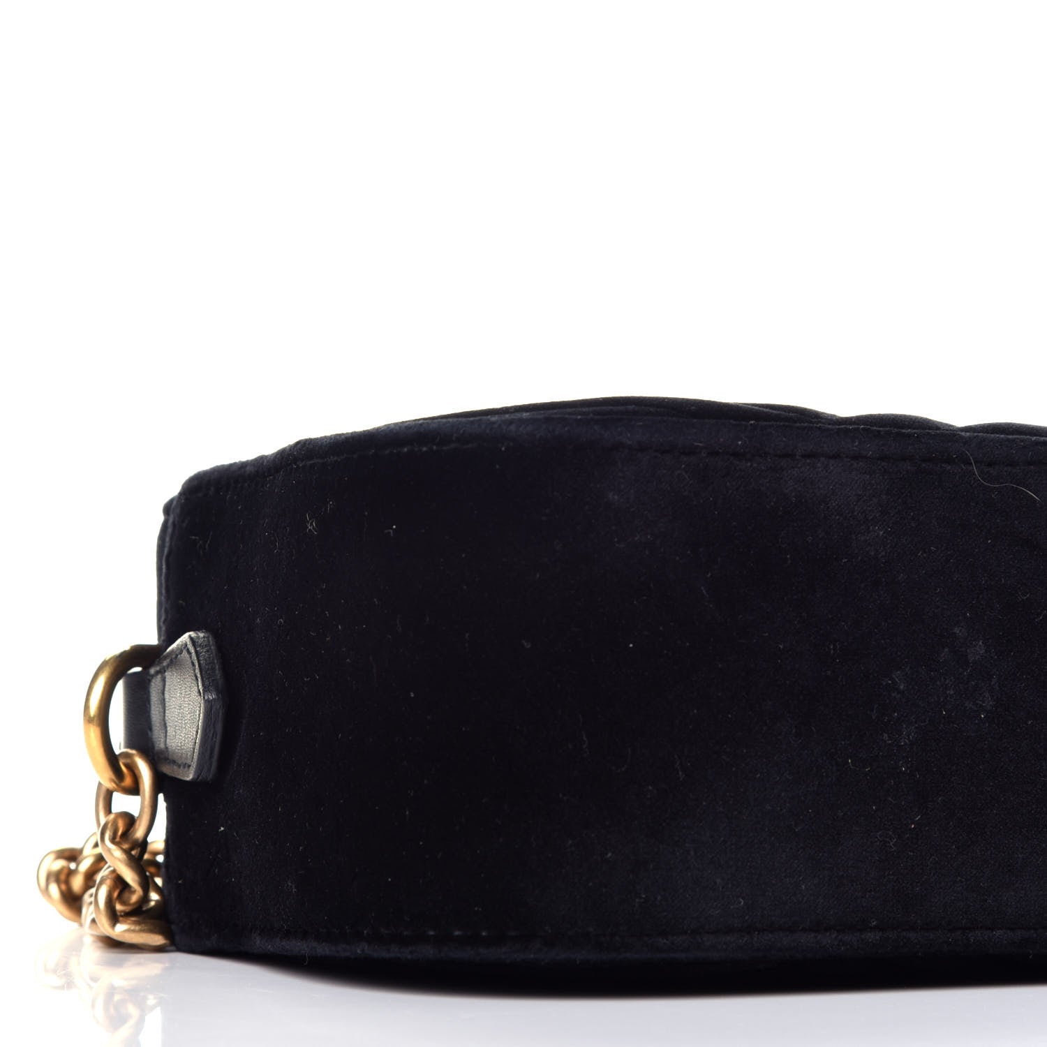 Gucci Velvet Matelasse Small GG Marmont Chain Shoulder Bag Black 8 of 10