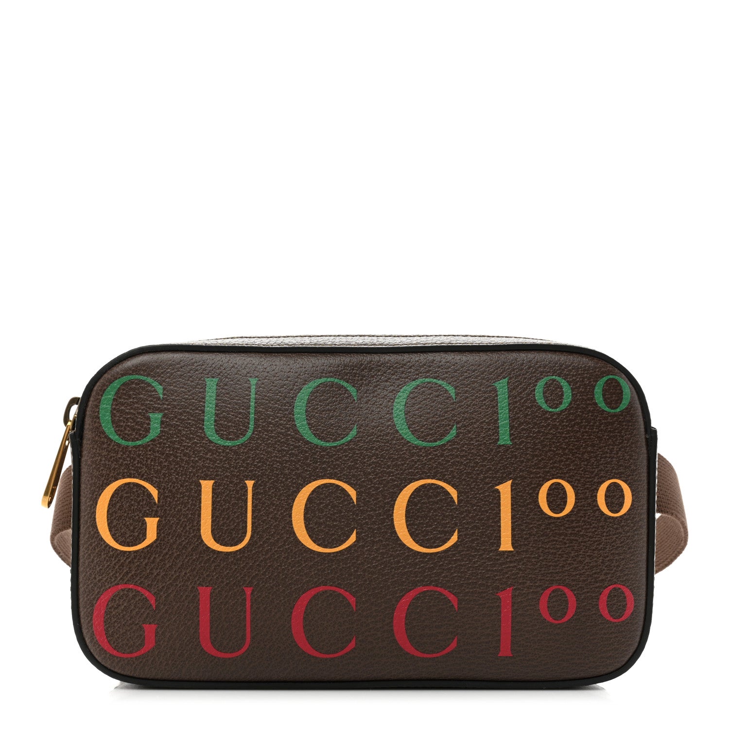 Gucci Textured Dollar Calfskin Gucci 100 Aria Belt Bag 90 36 New Acero Multicolor 1 of 9