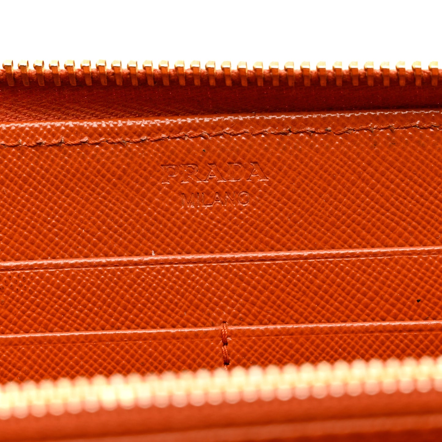 Saffiano Metal Zip Around Wallet Rame
