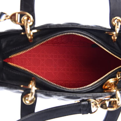 Christian Dior Lambskin Cannage Medium Lady Dior Black 5 of 10