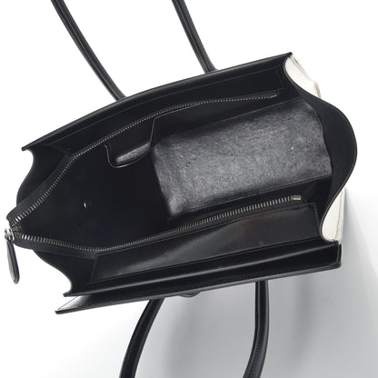 Celine Sleek Calfskin Micro Bi-Color Luggage Black White 5 of 12