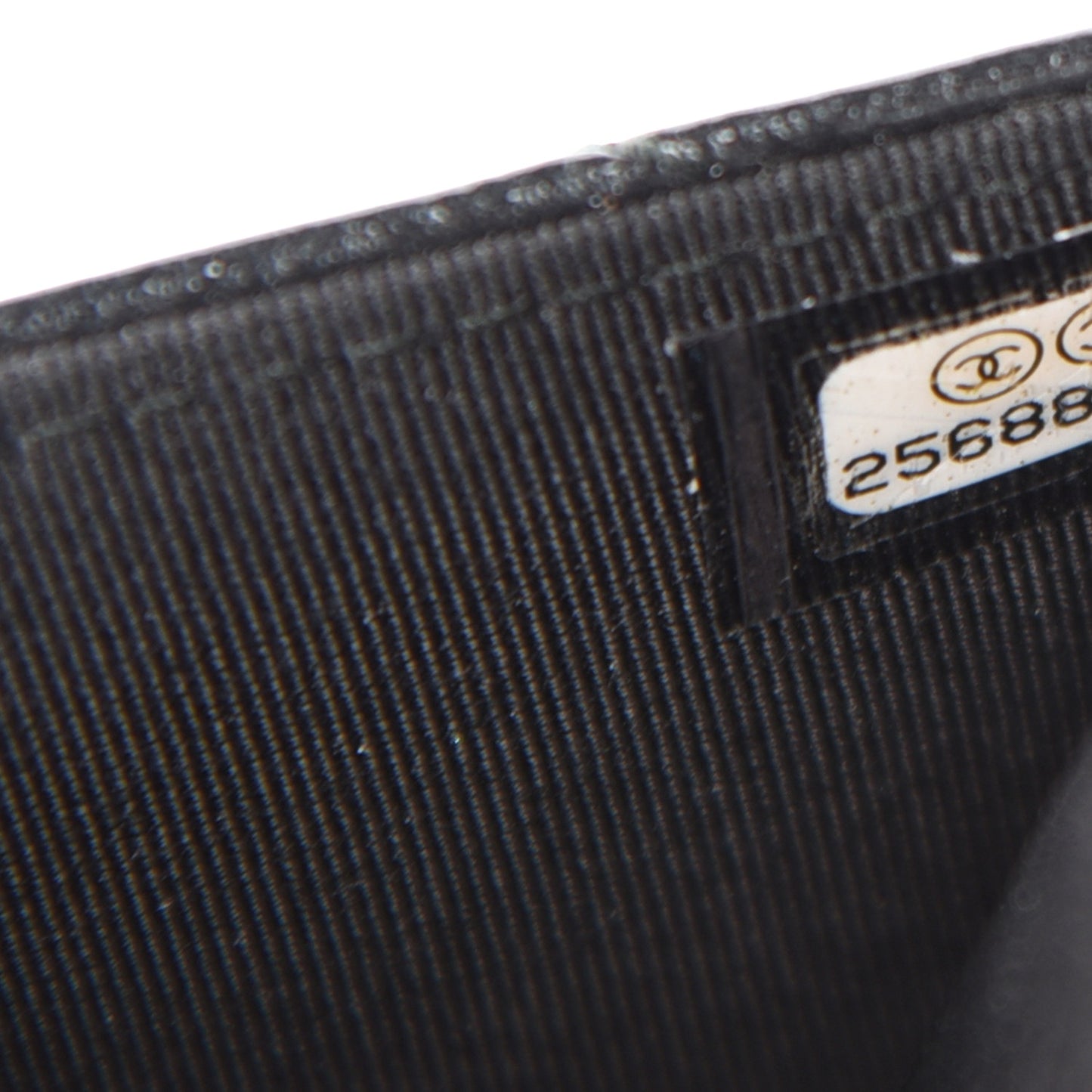 Patent Metallic Crumpled Calfskin Chevron Quilted Wallet On Chain WOC Black