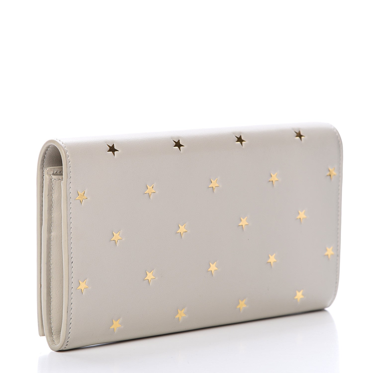 Saint Laurent Calfskin Star Print Classic Monogram Cassandre Wallet White 2 of 9