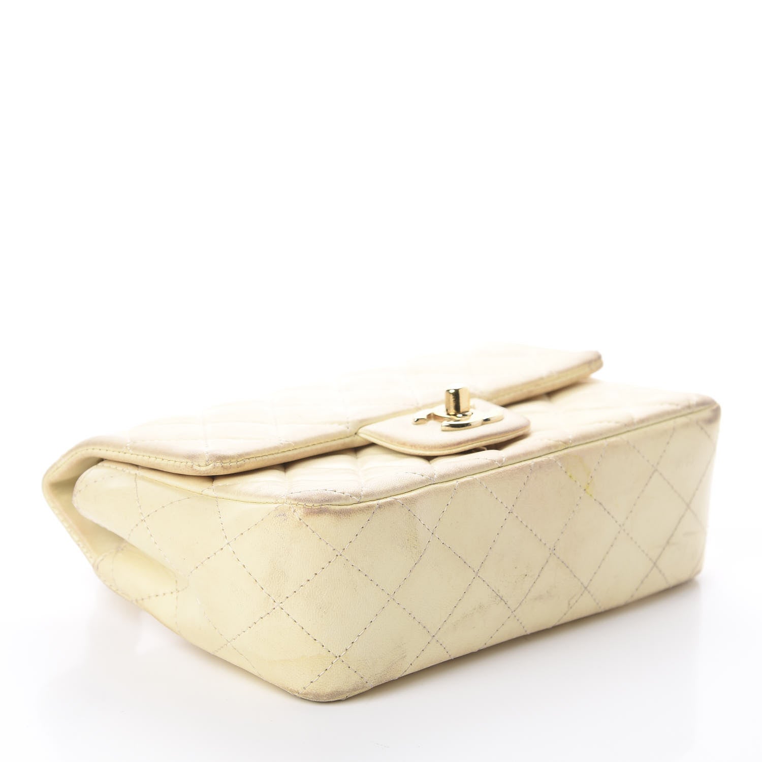Chanel Lambskin Quilted Mini Rectangular Flap Beige 3 of 8