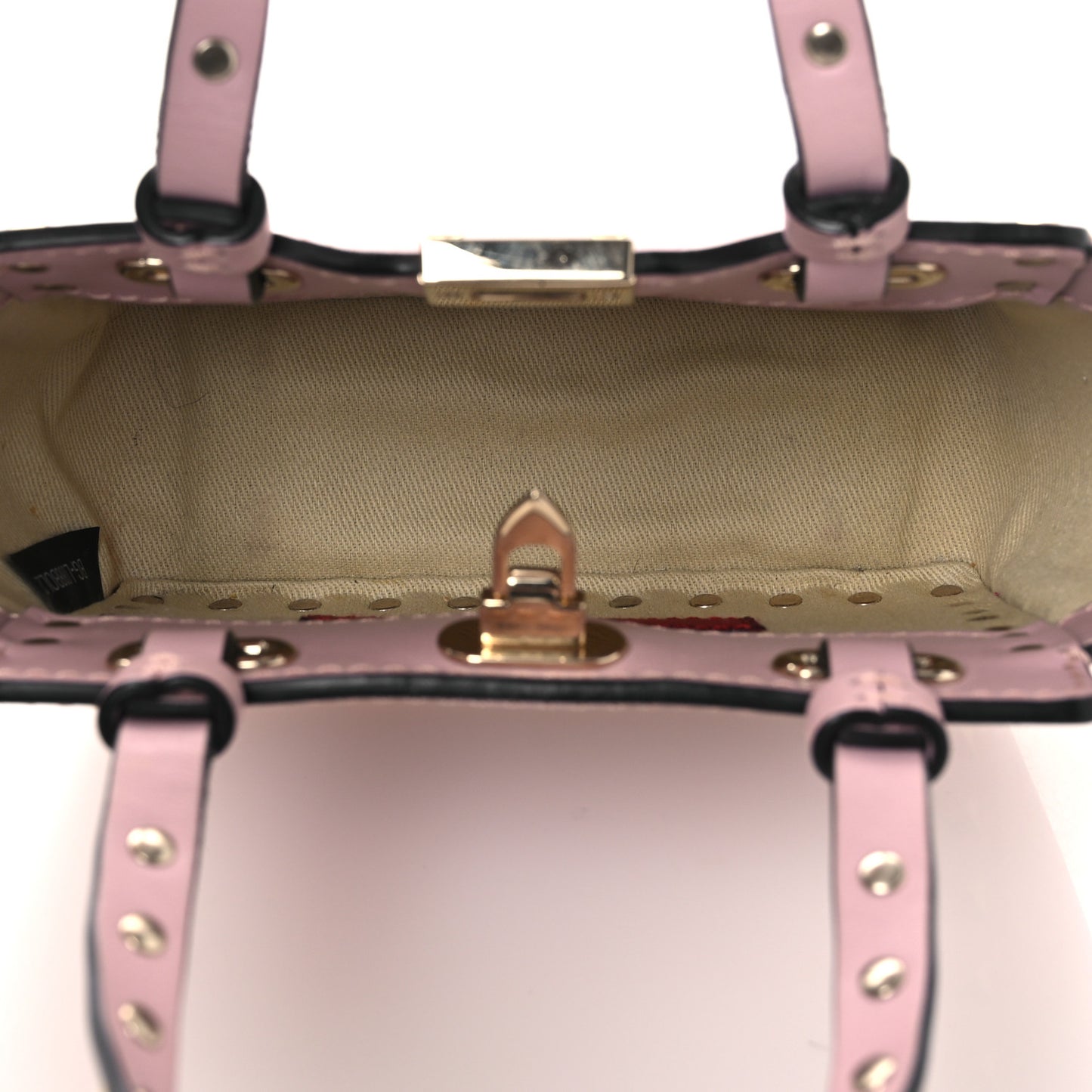 Vitello Mini Rockstud Tote Water Rose