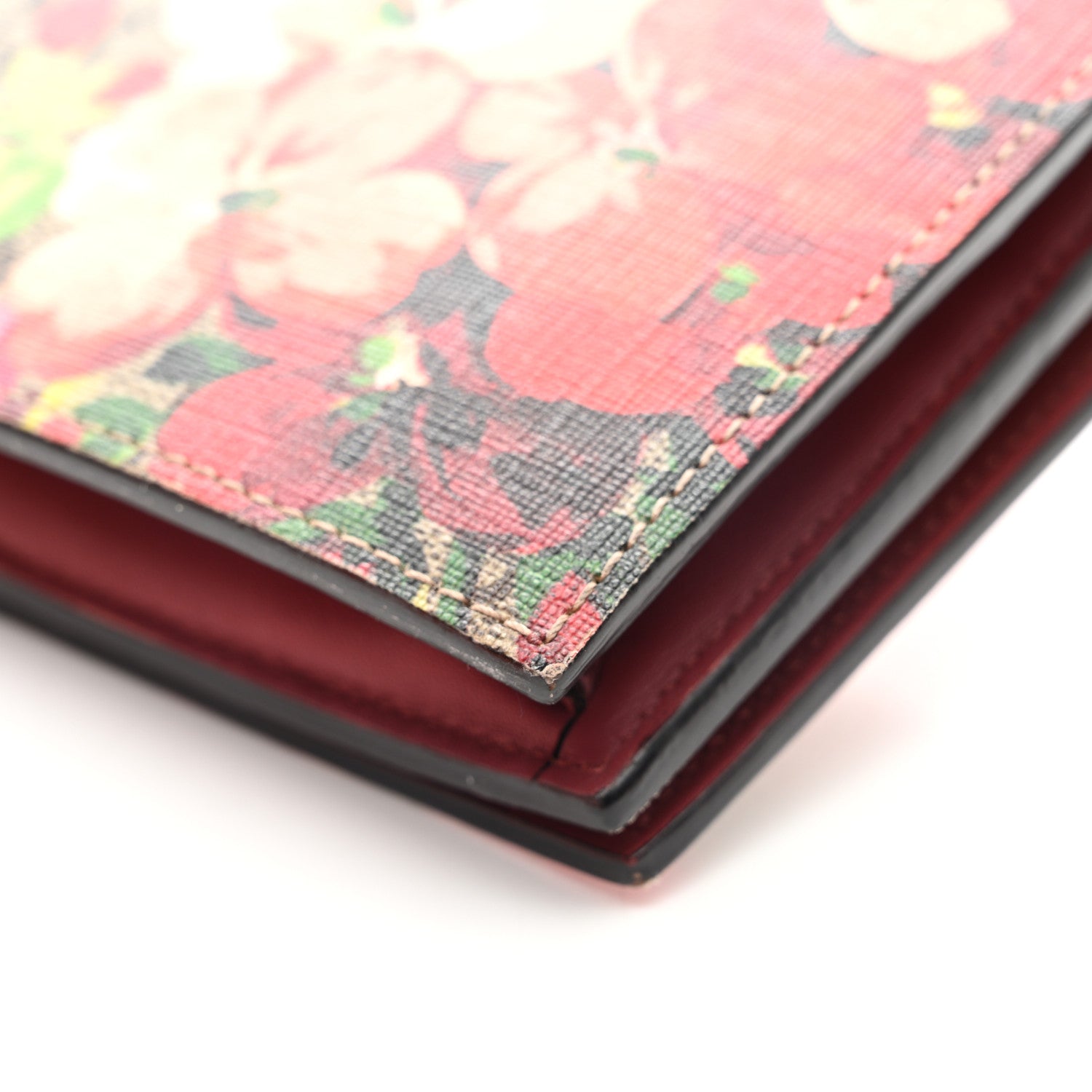Gucci GG Supreme Monogram Blooms Chain Wallet Beige Multicolor Dry Rose 11 of 12